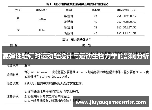 高弹性鞋钉对运动鞋设计与运动生物力学的影响分析